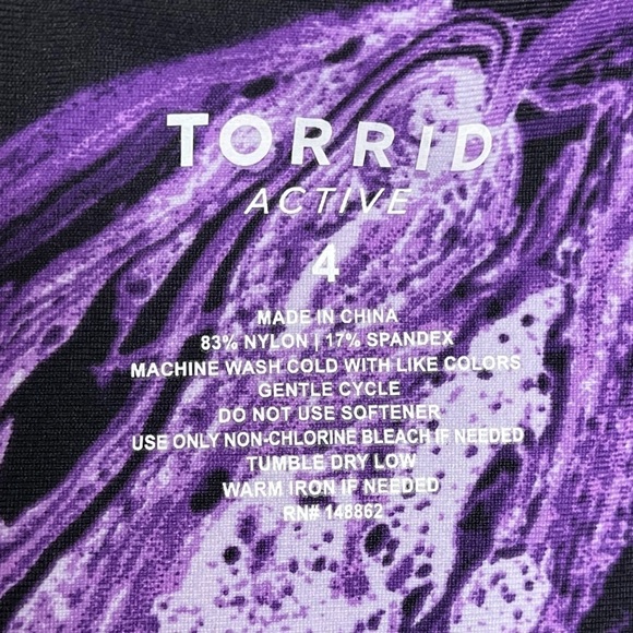 TORRID Sports Bra Purple Marble Long Line - Picture 3 of 5